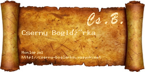 Cserny Boglárka névjegykártya
